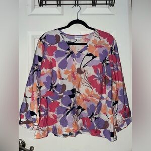 Liz Claiborne Multicolor Floral Blouse